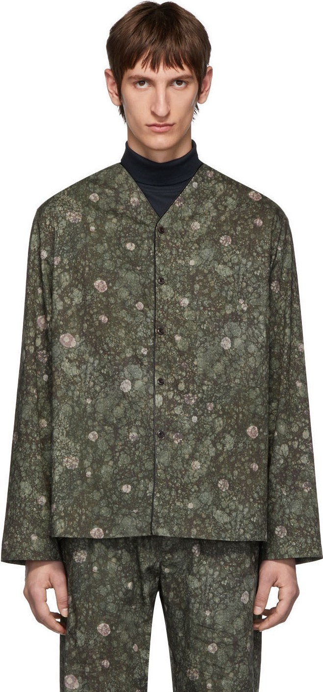Lemaire Green Sunspel Edition V-Neck Shirt