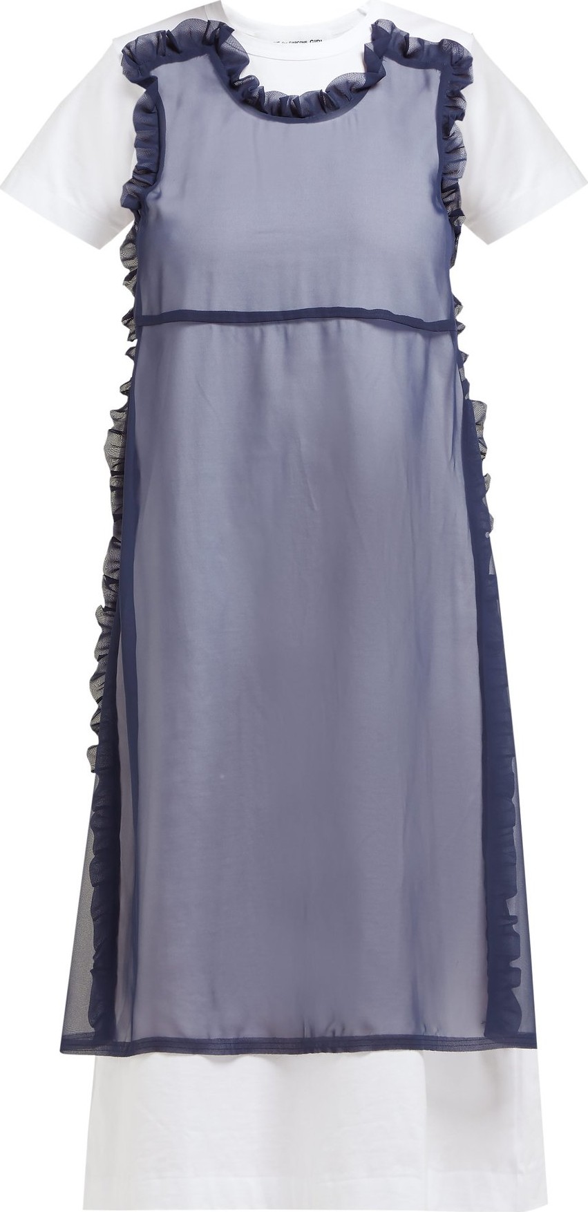 Comme Des Garçons Girl Ruffled-panel cotton midi dress