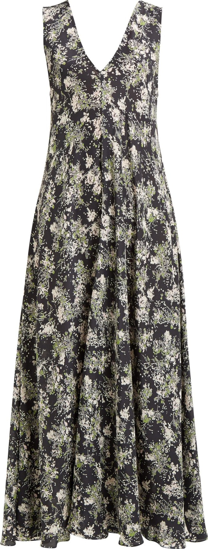 Raey Silk-twill floral-print slip dress