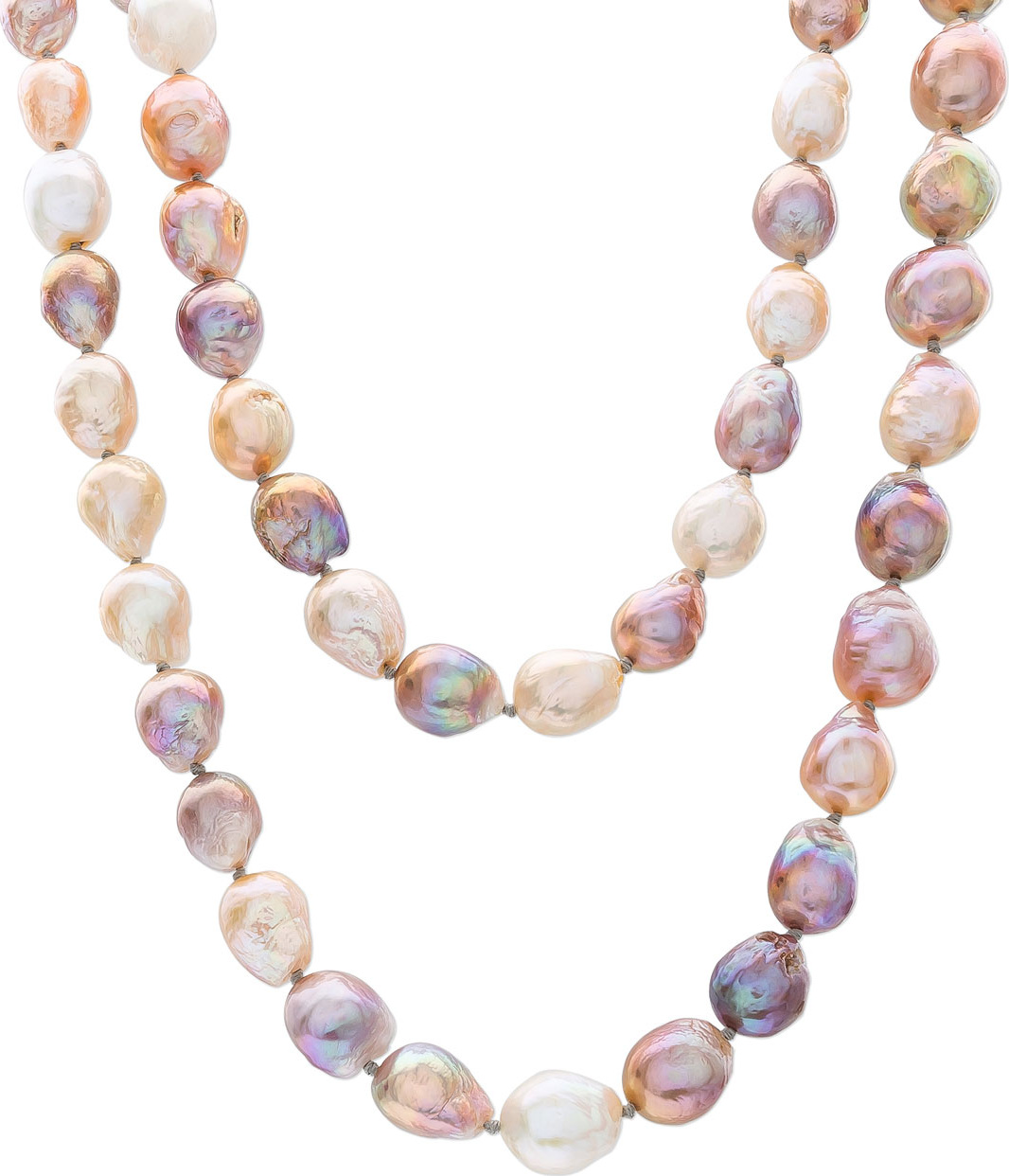 Stephen Dweck Multihued Peacock Pearl Necklace