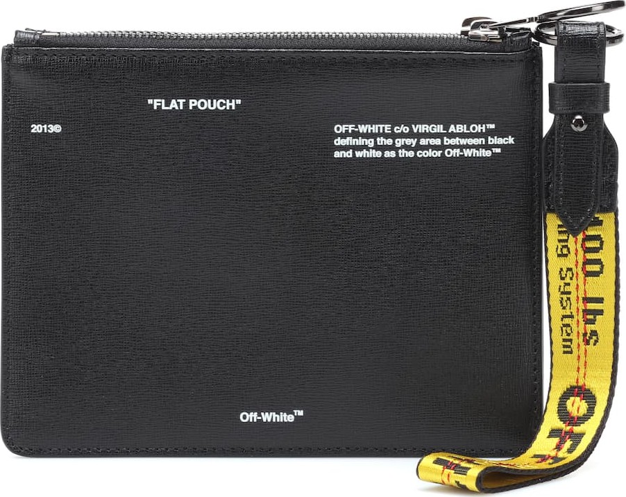 Off White DiagDouble Flap leather pouch