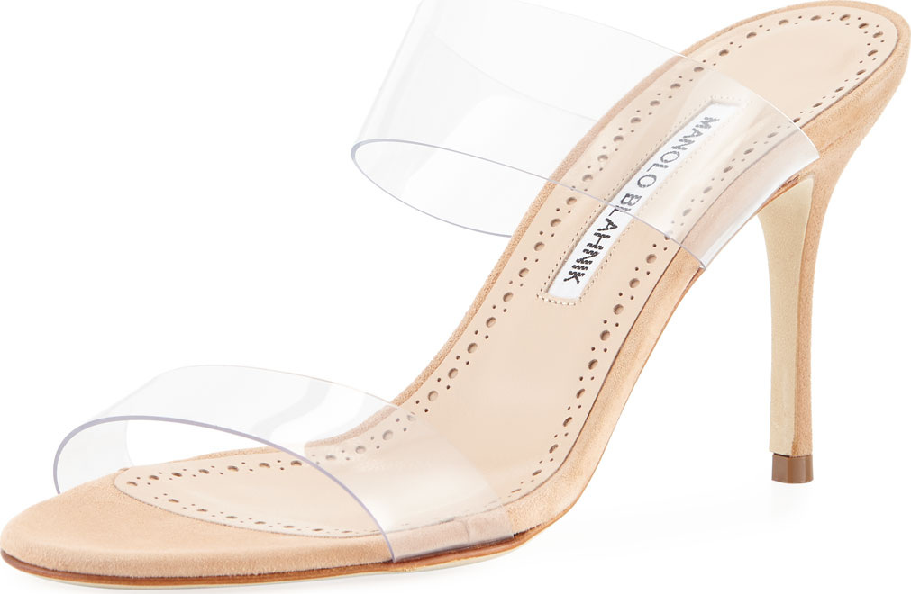 Manolo Blahnik Scolto PVC Two-Strap Sandal