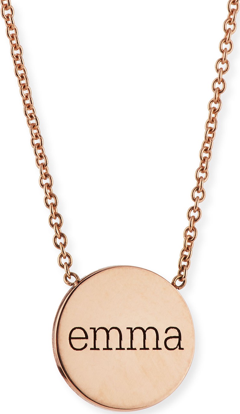 Zoe Chicco Personalized Disc Pendant Necklace