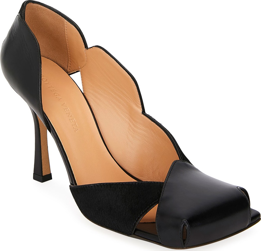 Bottega Veneta Calf Hair and Leather Pumps