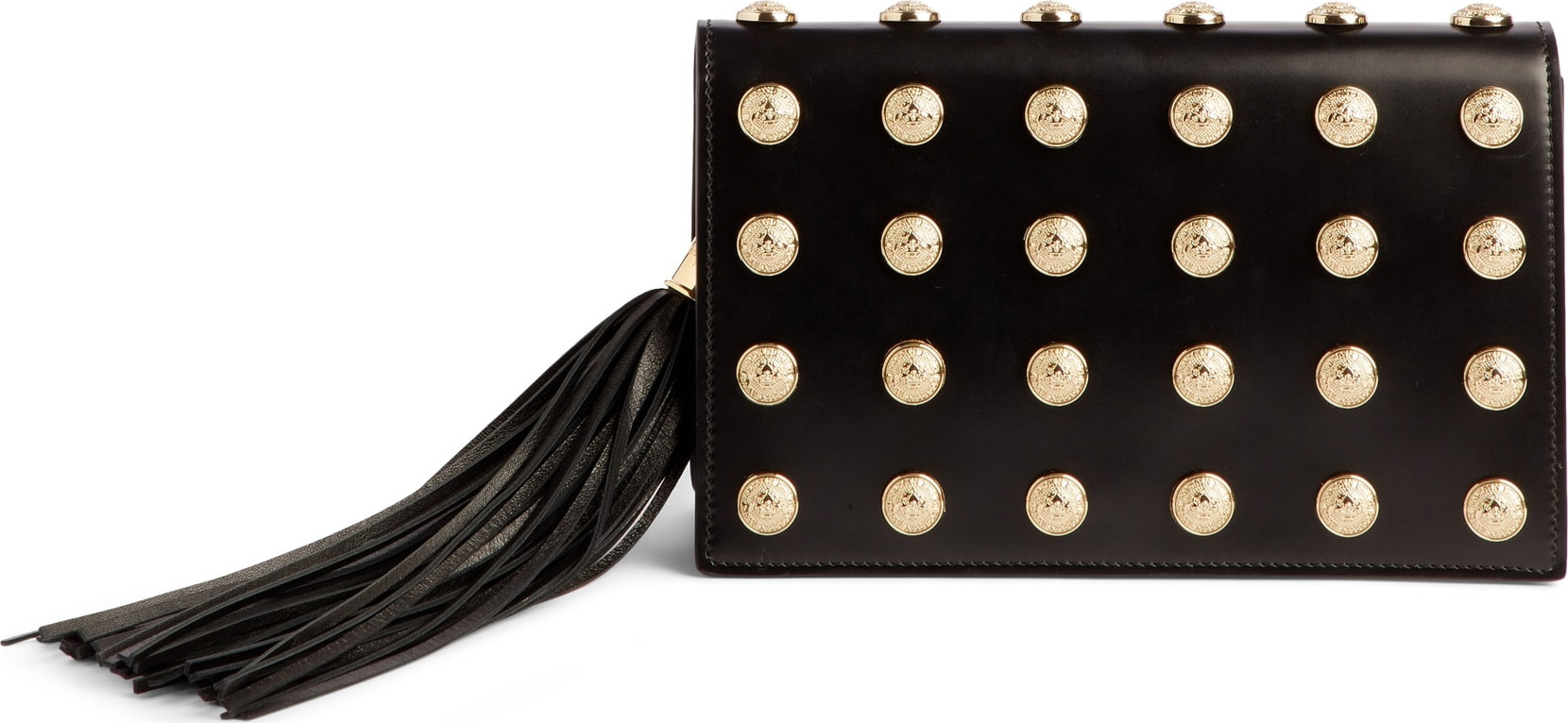 Balmain Coin Medallion Leather Crossbody Bag