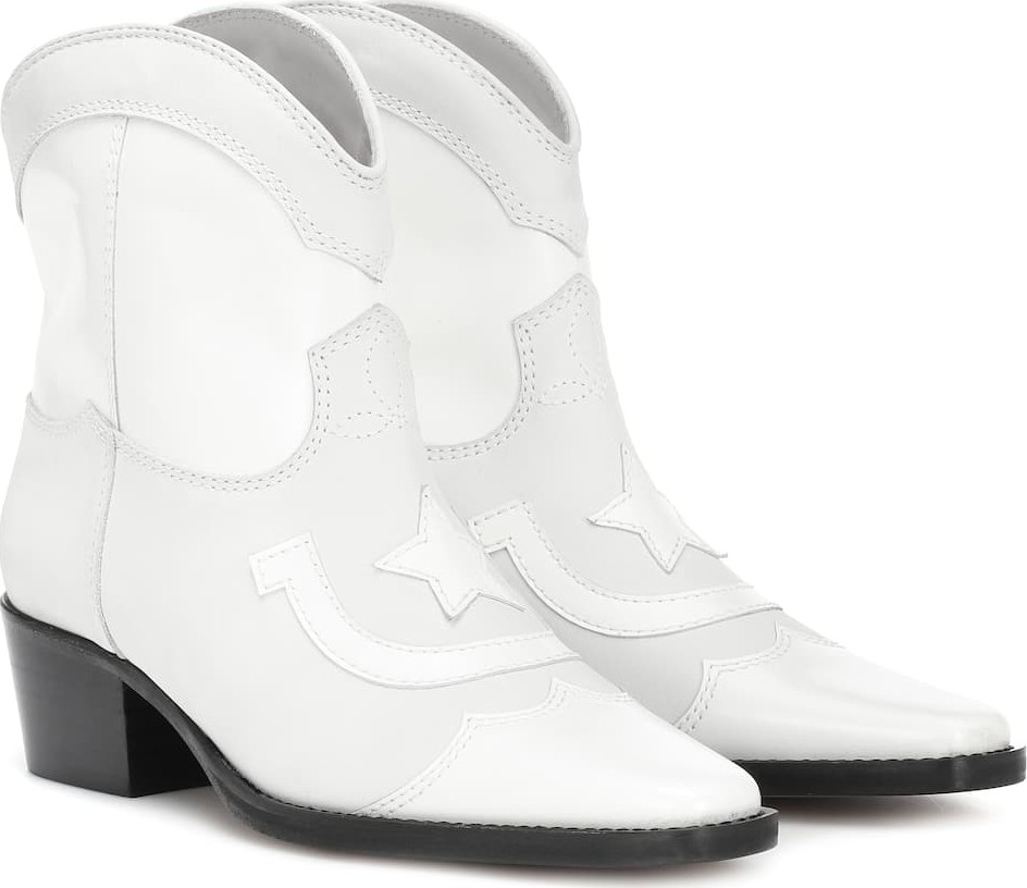Ganni Meg leather cowboy boots