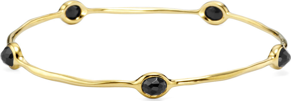 IPPOLITA 18K Gold Rock Candy 5-Stone Lollipop Bangle in Black Onyx