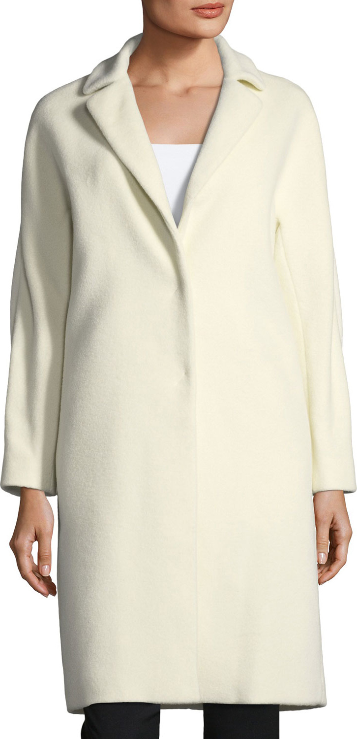 Herno Notched-Collar Button-Front Wool Long Car Coat