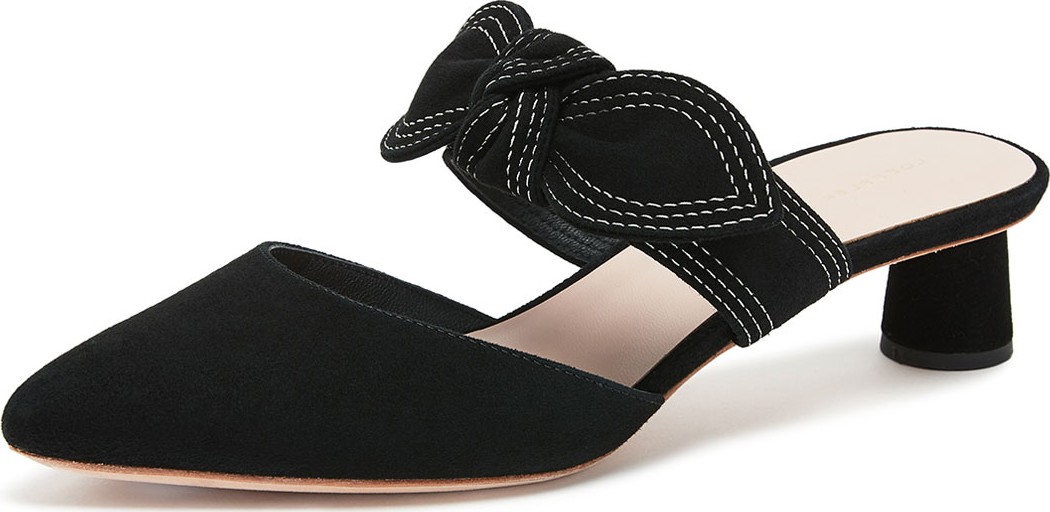 Loeffler Randall Maira 30mm Suede Bow Mules