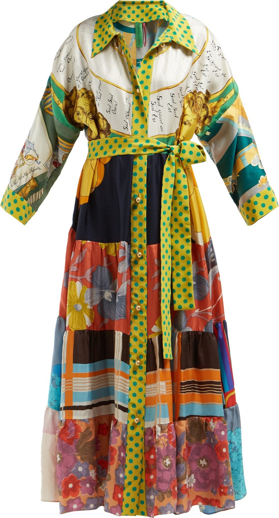 Rianna + Nina Vintage patchwork silk maxi dress