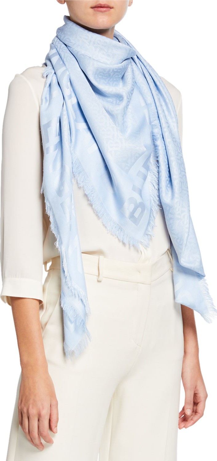 Burberry London England Monogram Jacquard Square Scarf