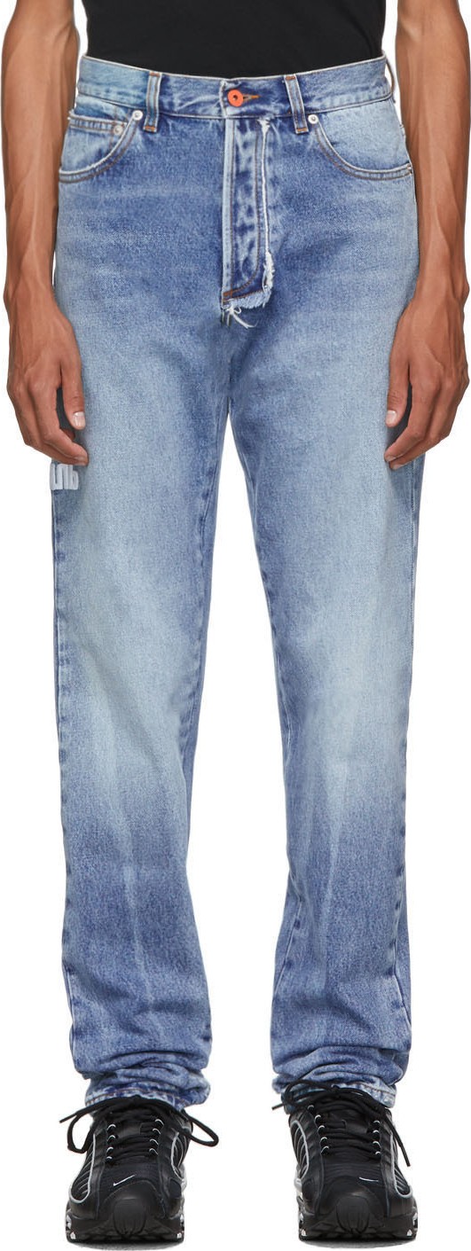 Heron Preston Blue Regular 5 Pocket Jeans