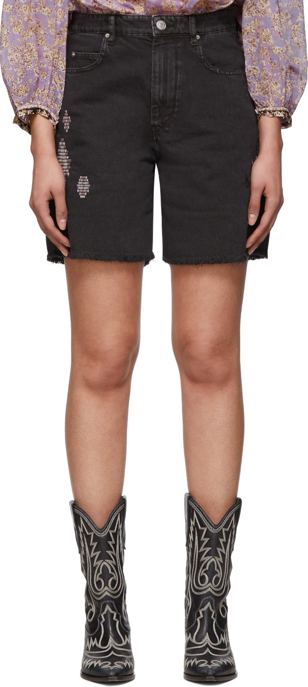 Isabel Marant Etoile Black Denim Cinyab Shorts