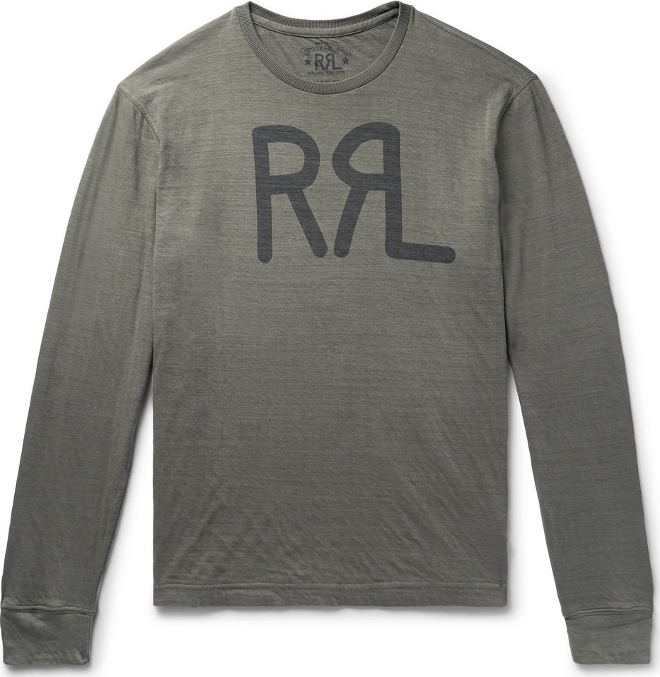Rrl Logo-Print Mélange Cotton-Jersey T-Shirt
