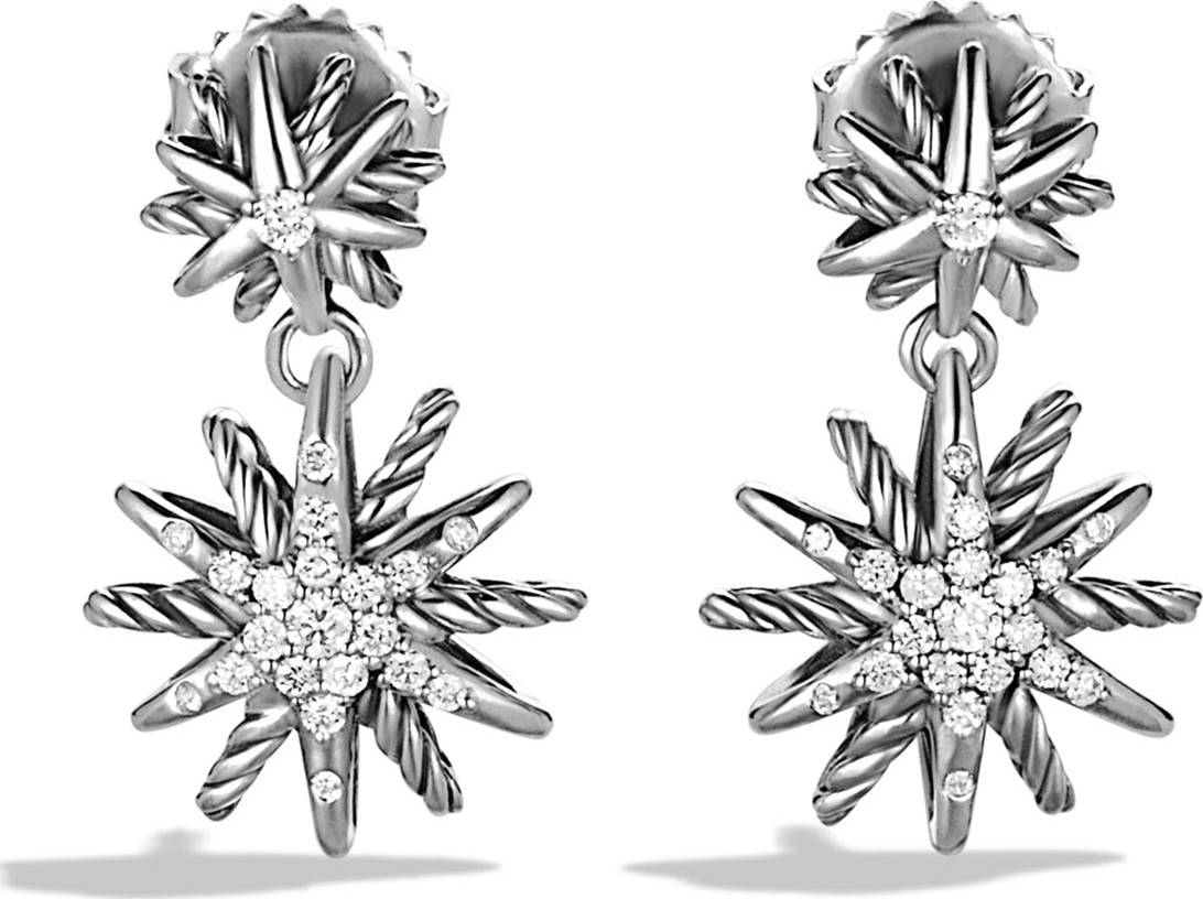 David Yurman Starburst Double-Drop Earrings with Diamonds