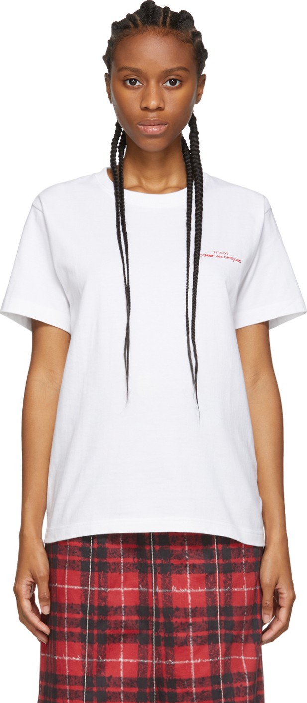 Tricot Comme des Garçons White Logo T-Shirt