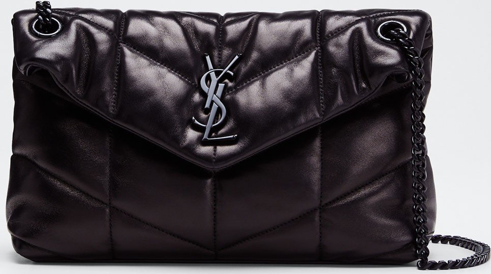 Saint Laurent Lou Small Quilted Lambskin Leather Flap-Top Shoulder Bag  Black Hardware