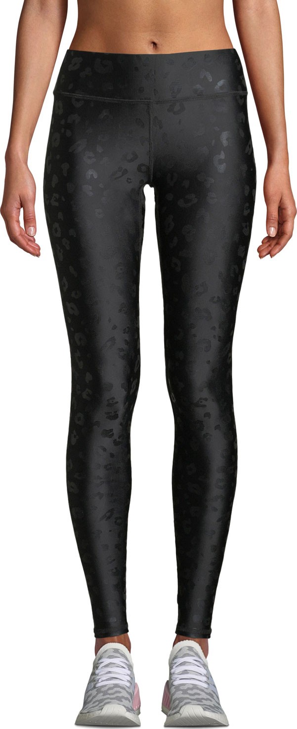 Terez Leopard Foil Printed Tall Band Performance Leggings