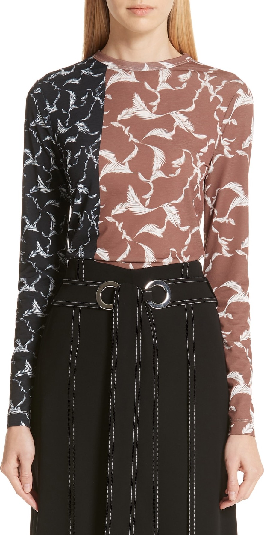 Yigal Azrouel Palm Leaf Print Jersey Top