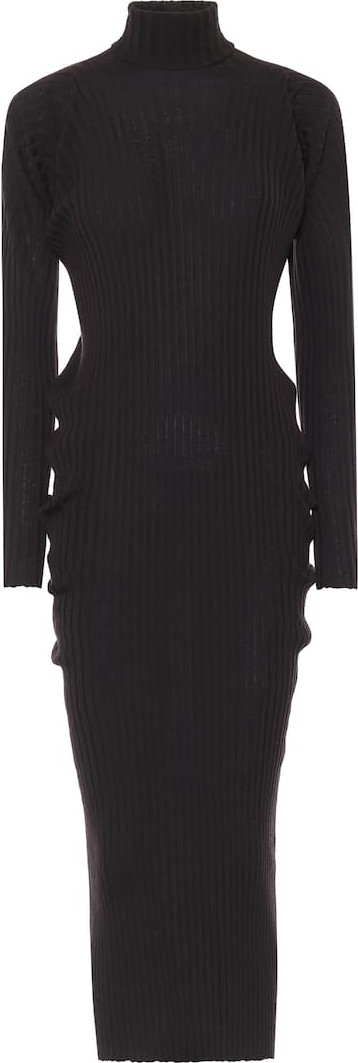 Bottega Veneta Ribbed-knit wool turtleneck dress