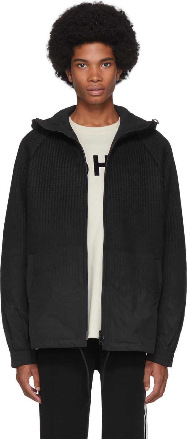 Y-3 Black Punched Knit Jacket