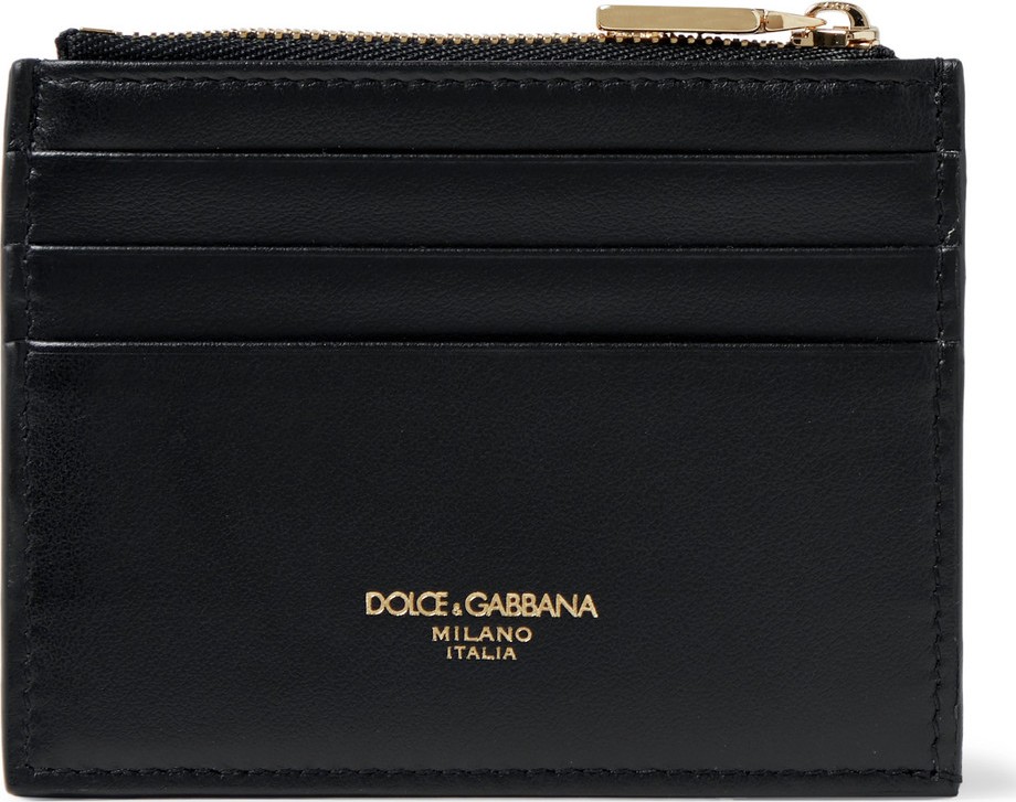 Dolce & Gabbana Logo-Print Leather Zipped Cardholder