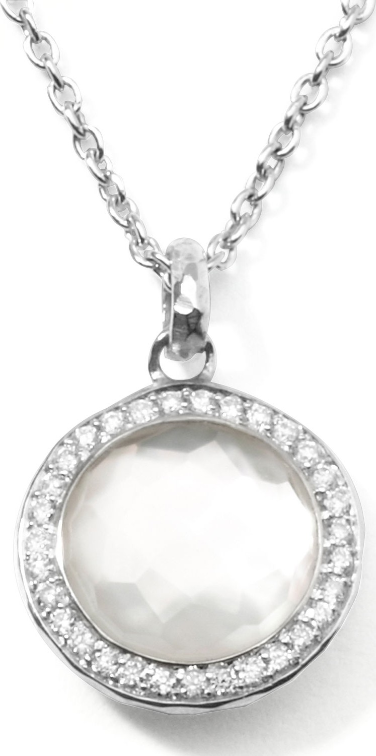 IPPOLITA Stella Lollipop Pendant Necklace in Mother-of-Pearl Doublet With Diamonds