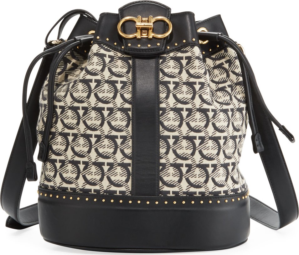 Salvatore Ferragamo Gancio Quilting Jacquard Backpack
