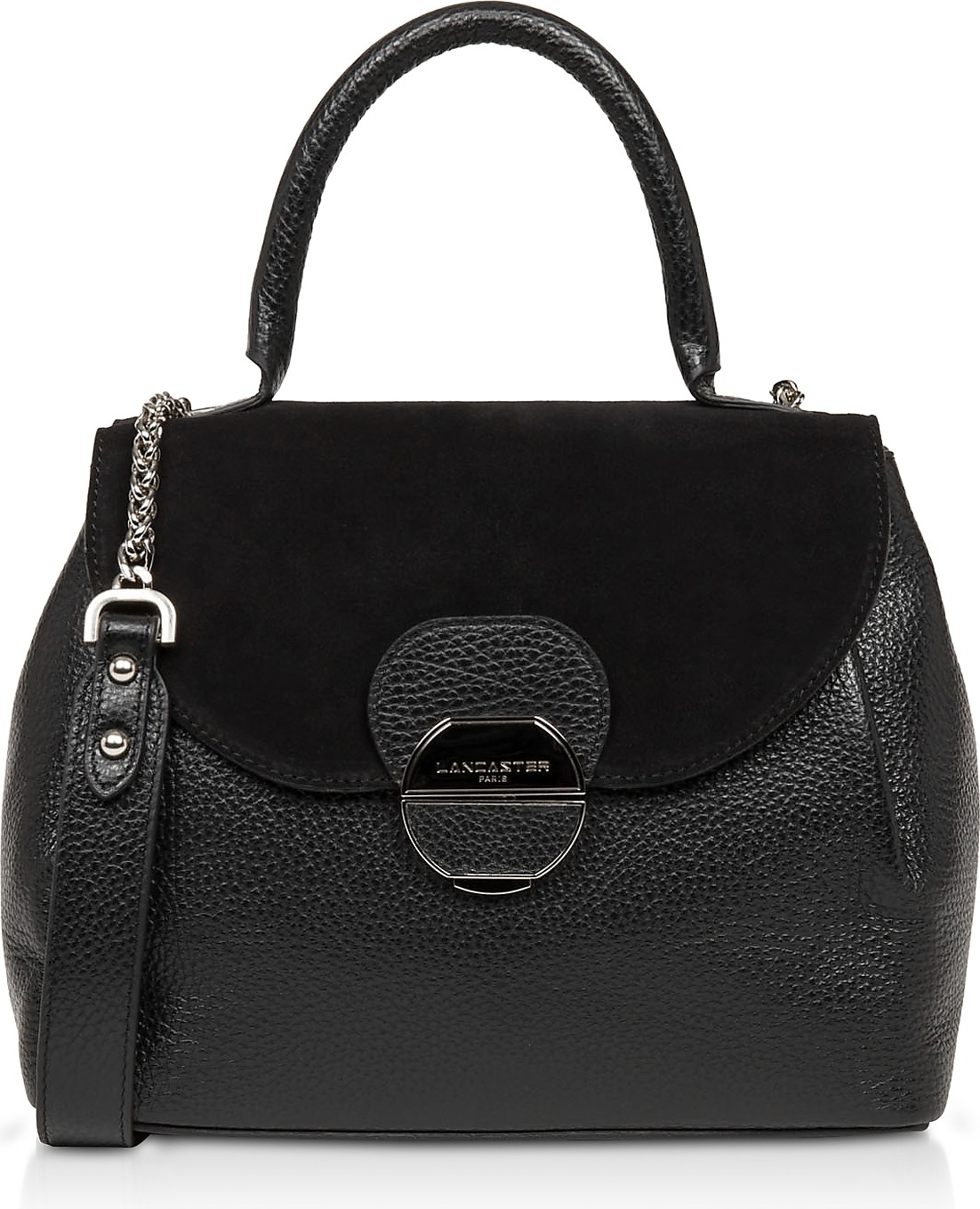 Lancaster Foulonne Pia Leather Flap Satchel Bag