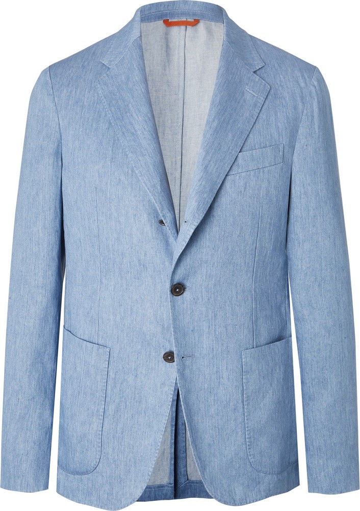 Tod's Light Blue Linen Suit Jacket