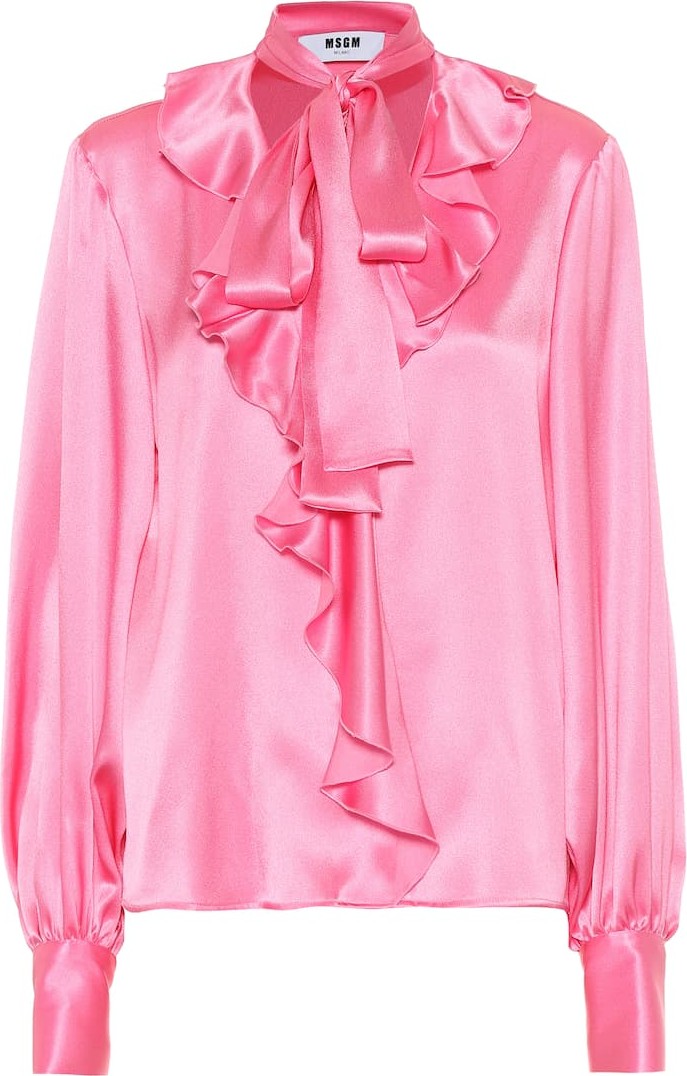 MSGM Silk-blend satin blouse
