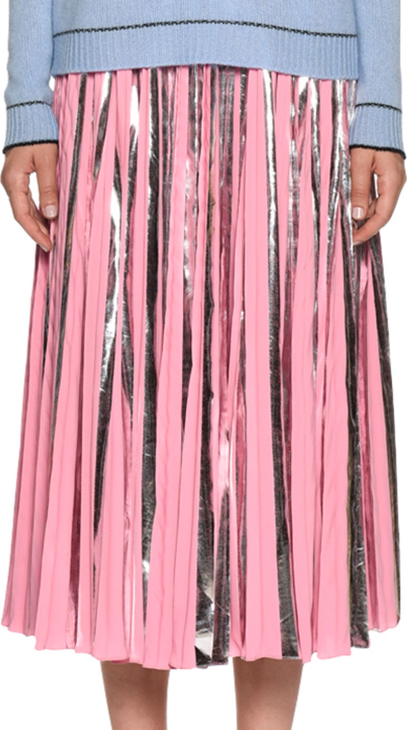 Marni Plisse Foil Ankle-Length Skirt