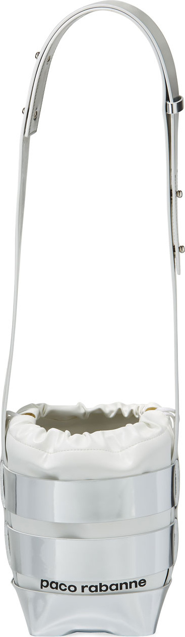Paco Rabanne Cage Mini Mirrored Hobo Bag, Silver