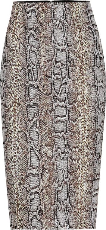 Victoria Beckham Snake-jacquard pencil skirt