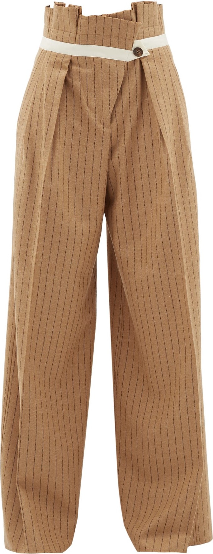 Golden Goose Deluxe Brand Pinstripe paperbag-waist wool-blend trousers