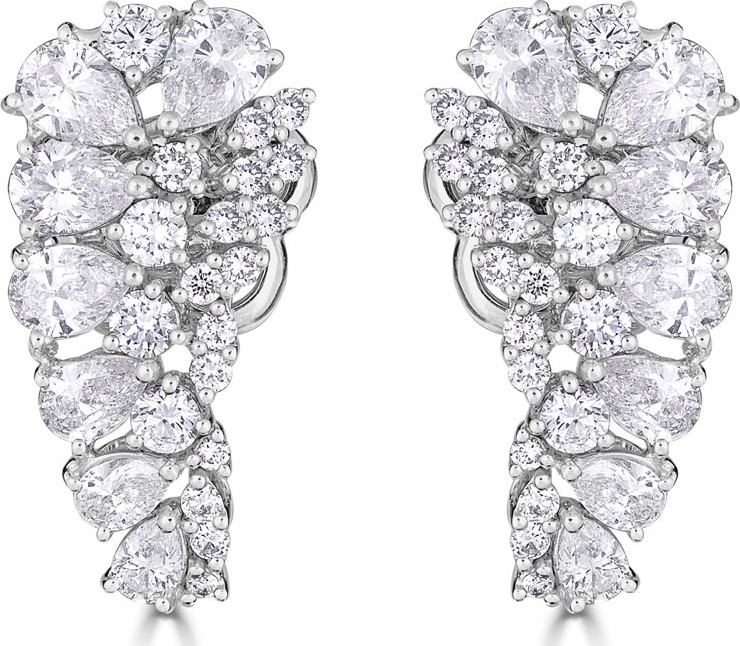 ZYDO Luminal 18k White Gold Diamond Tapered Earrings