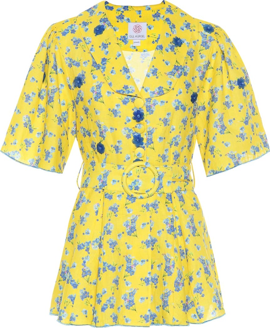 Gül Hürgel Floral linen top