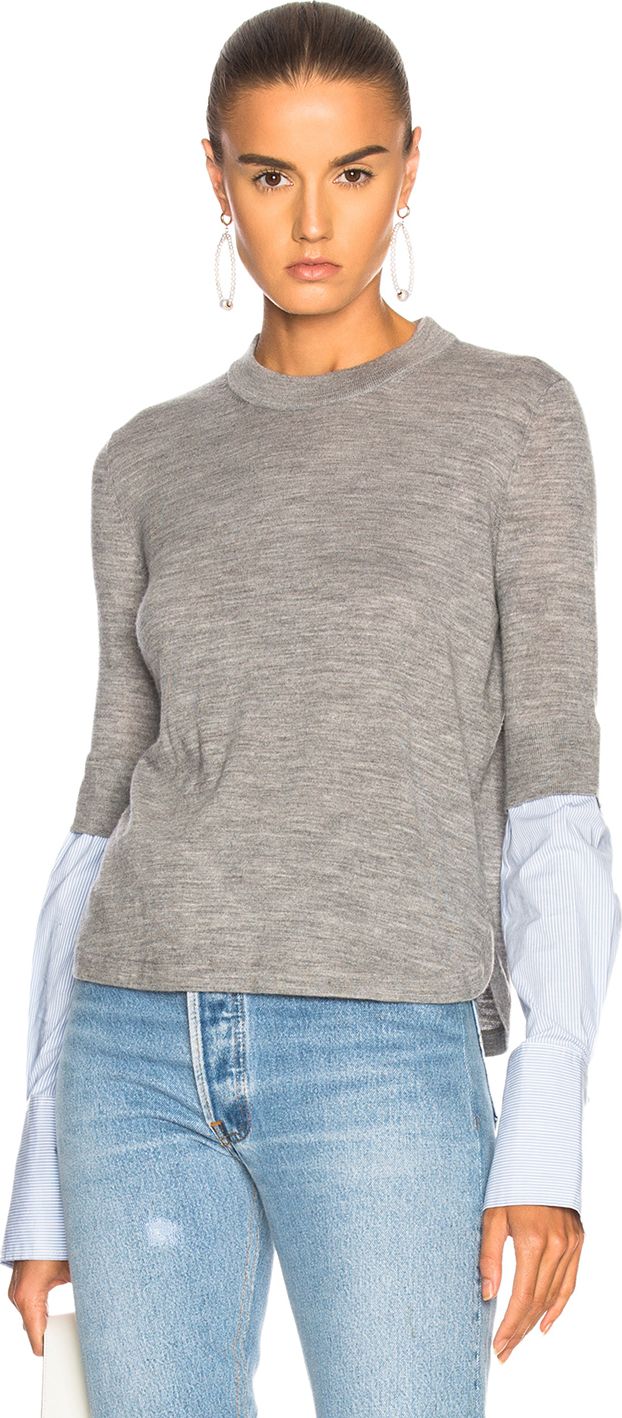 Veronica Beard Roscoe Mixed Media Sweater