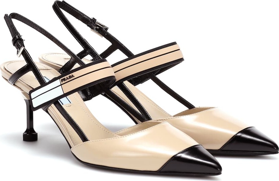 Prada Leather slingback pumps
