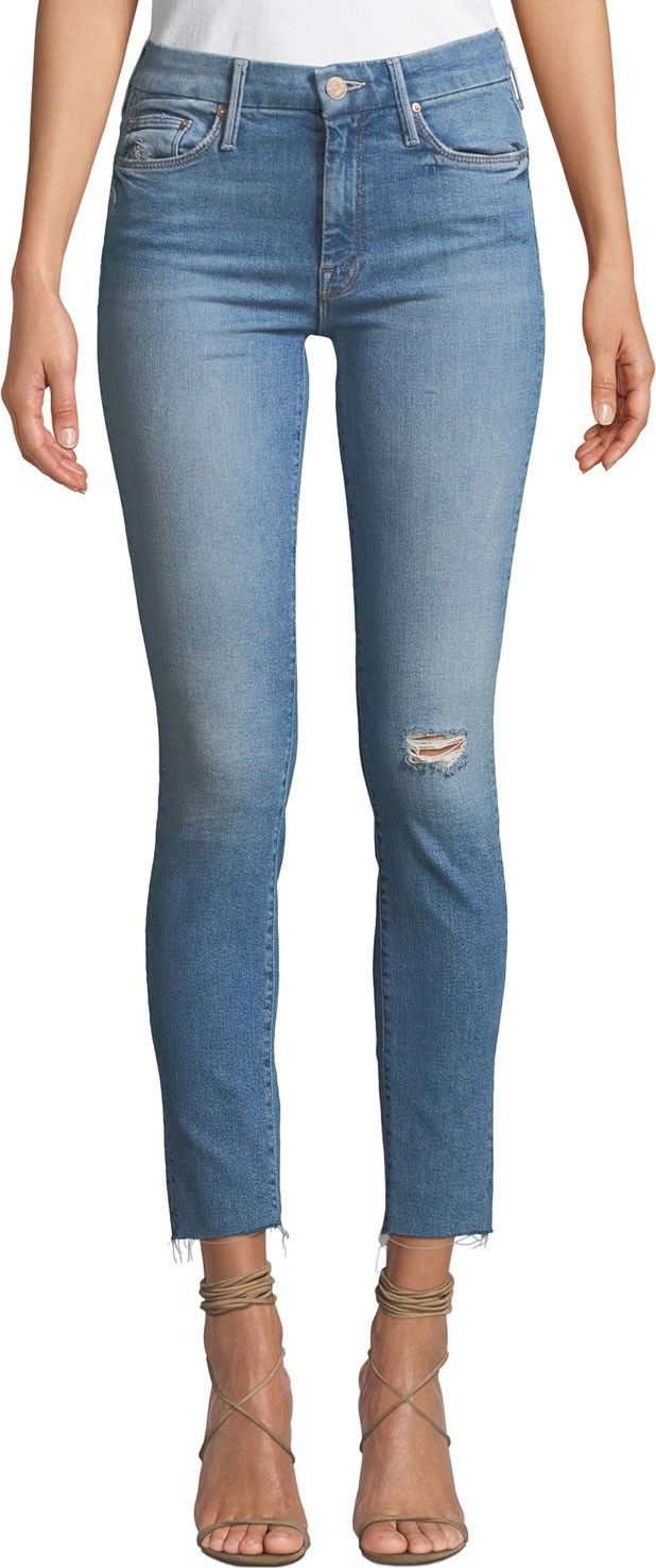 MOTHER The Looker Ankle Skinny Frayed Jeans