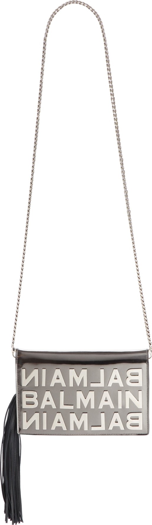 Balmain Mirrored Logo Leather Crossbody