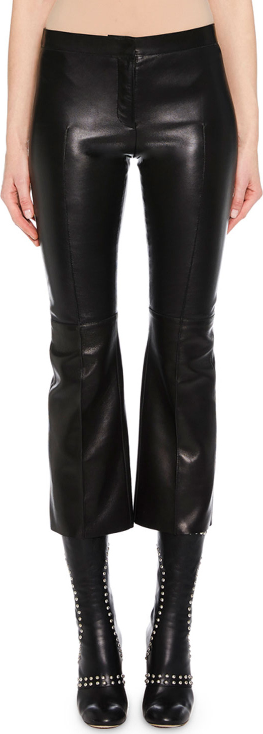 Alexander McQueen Kickback Stretch-Leather Cropped Pants