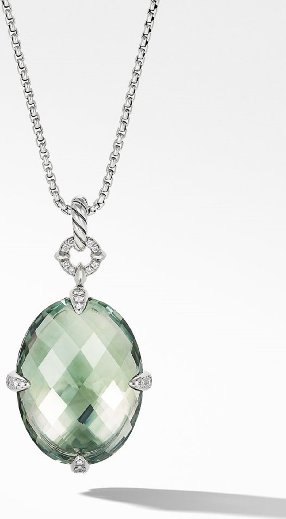 David Yurman Statement Prasiolite Pendant Necklace with Diamonds