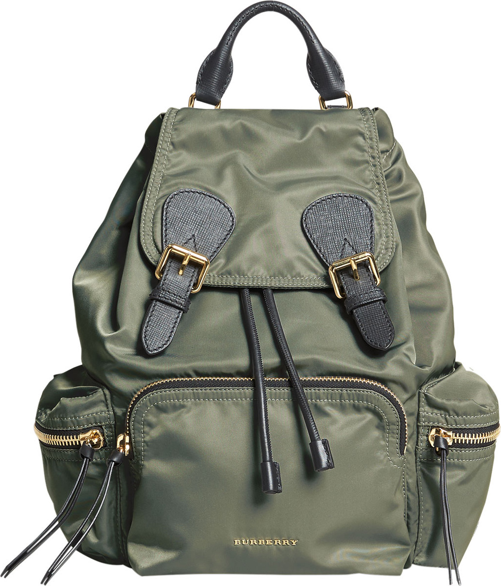 Burberry London England Medium Rucksack Runway Nylon Backpack, Thistle Gray