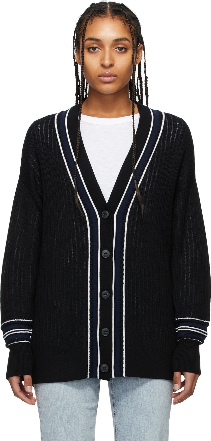 Rag & Bone Black Merino Dianna Cardigan