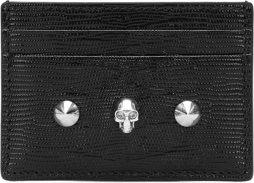 Alexander McQueen Embellished leather cardholder