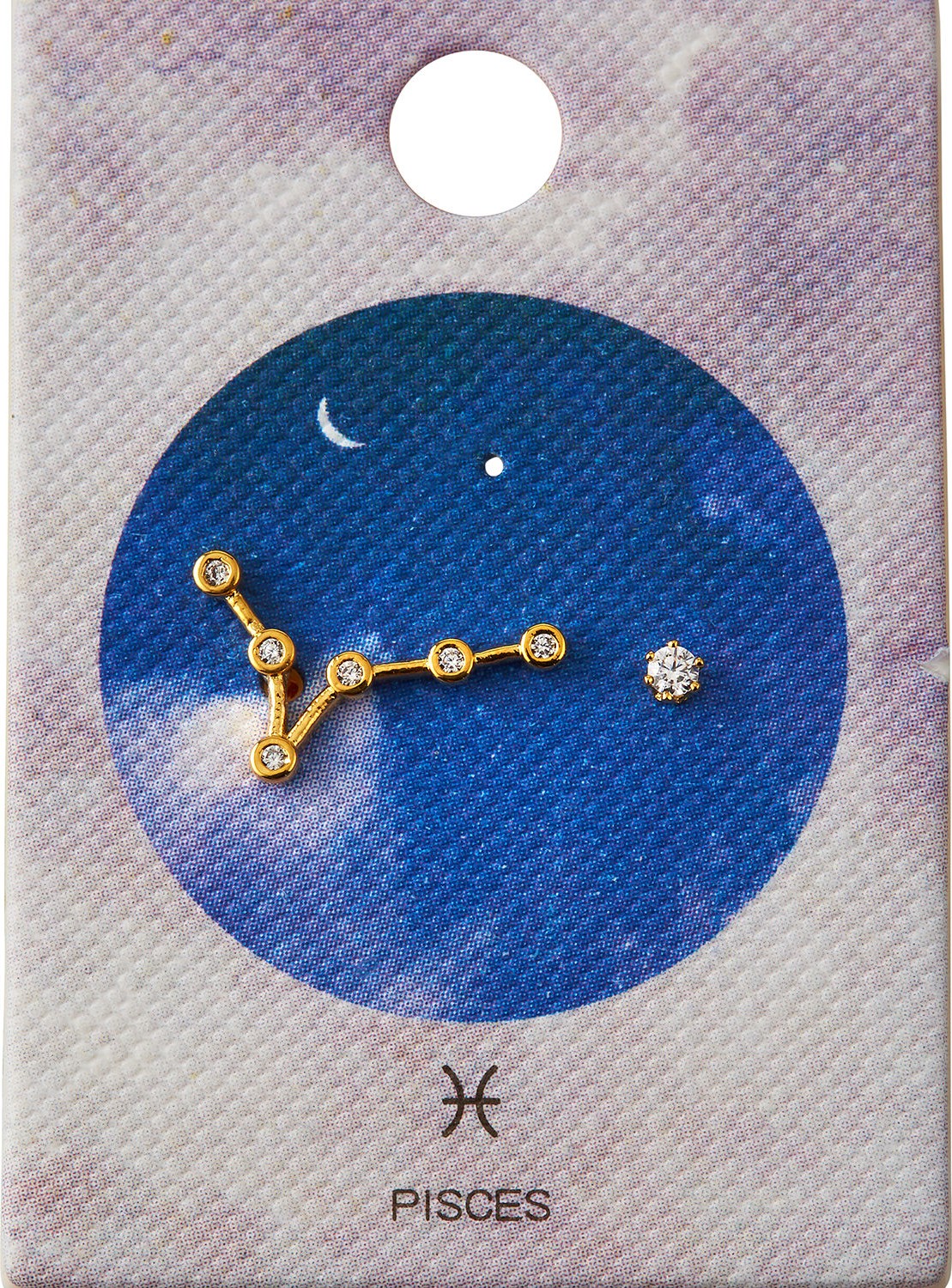 Tai Zodiac Constellation & Cubic Zirconia Stud Earrings