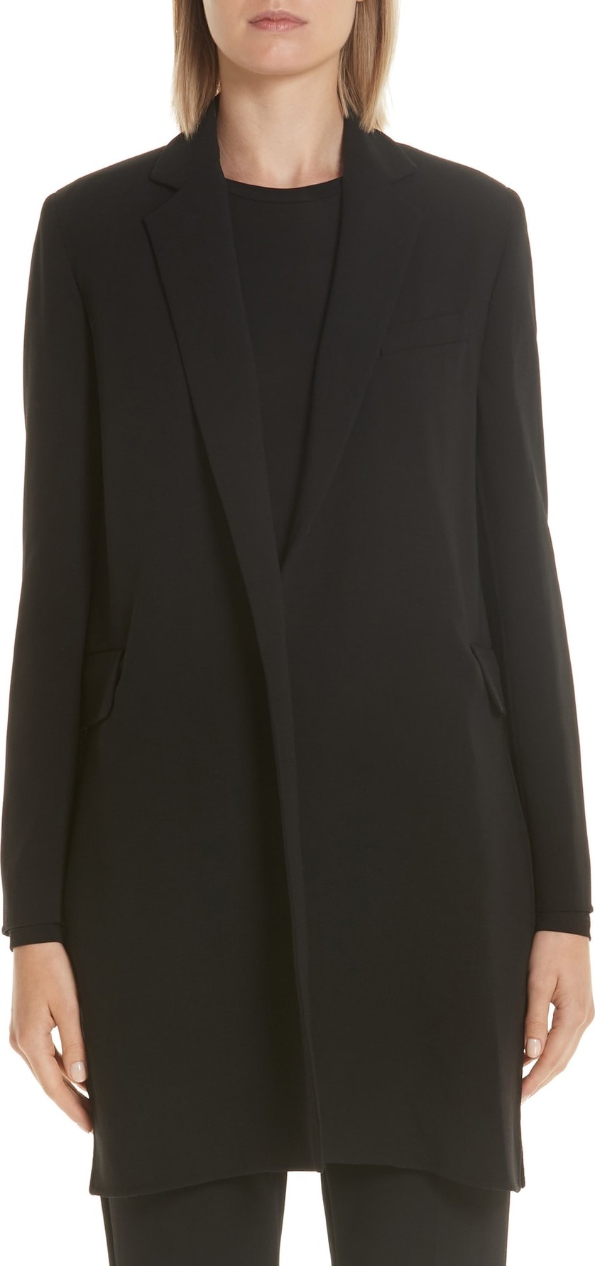 Max Mara Fauna Long Stretch Wool Jacket