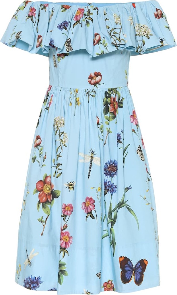 Oscar De La Renta Floral stretch-cotton minidress