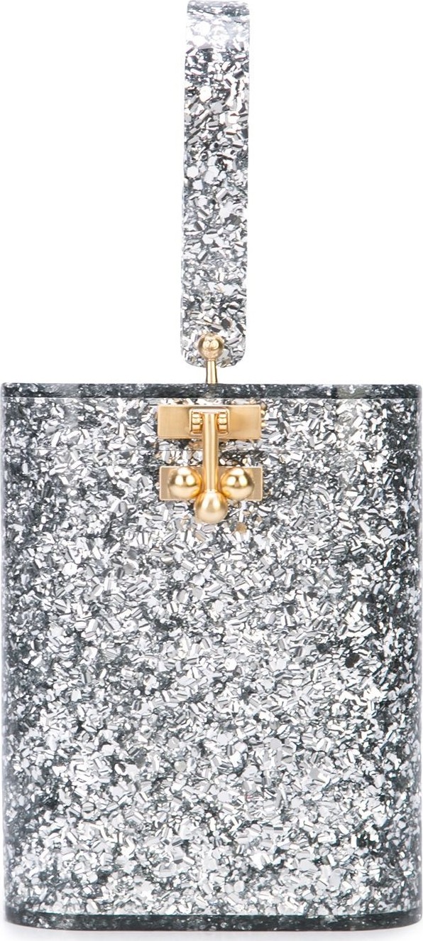 Edie Parker glitter oval box clutch